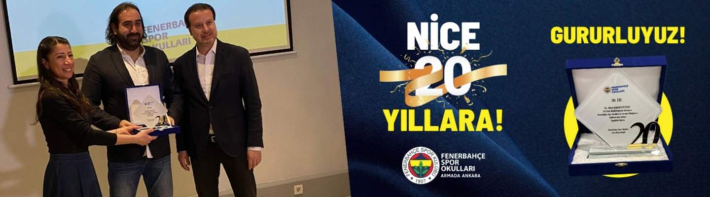 Fenerbahçe Ankara Basketbol, Voleybol, Futbol, Cimnastik ve Boks Okullarımız 20. yılını kutluyor. Gururluyuz, Mutluyuz. Fenerbahçe Spor Okulları Koordinatörlüğü tarafından düzenlenen organizasyonda 20. Yılını dolduran Spor Okulumuza plaket takdimi gerçekleştirildi. Fenerbahçe Spor Okullarından Sorumlu Yönetim Kurulu Üyesi Ömer Okan ile Fenerbahçe Spor Okulları Genel Koordinatörü Banu Dizdar'ın da yer aldığı organizasyonda, 20. yılımızı geride bırakmamız sebebi ile Kurucumuz Alper Karakurumer'e de ödülü Fenerbahçe Spor Kulübü Yönetim Kurulu Üyesi Ömer Okan tarafından takdim edildi.